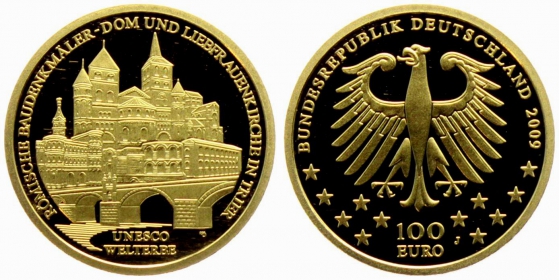 Deutschland - 2009 J - UNESCO-Weltkulturerbe - Trier - Dom und Liebfrauenkirche 100 Euro - 1/2 Unze - st