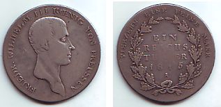 Preussen - 1815 A - Friedrich Wilhelm III. (1797 - 1840) - 1 Reichstaler - s-ss