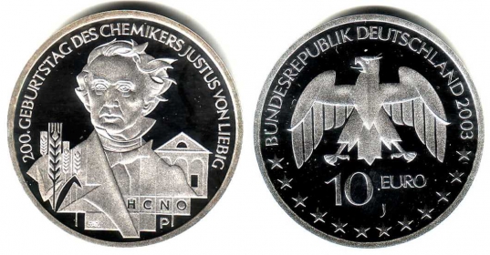BRD - J 498 - 2003 - 200. Geburtstag von Justus von Liebig - 10 Euro - bankfrisch