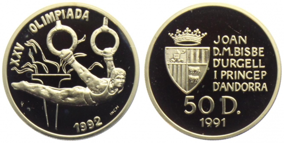 Andorra - 1991 - Olympische Spiele 1992 - Ringe - 50 Diners - PP