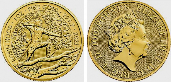 Großbritannien - 2021 - Robin Hood - 1 Unze - 100 Pounds - st