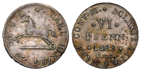 Braunschweig - Wolfenbüttel - 1828 CvC - Karl II. (1815 - 1830) - 1/12 Taler - vz-st