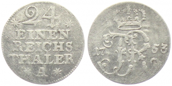 Preussen - 1753 A - Friedrich II. (1740 -1786) - 1/24 Taler - vz