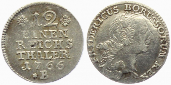 Preussen - 1766 B - Friedrich II. (1740 - 1786) - 1/12 Taler - ss