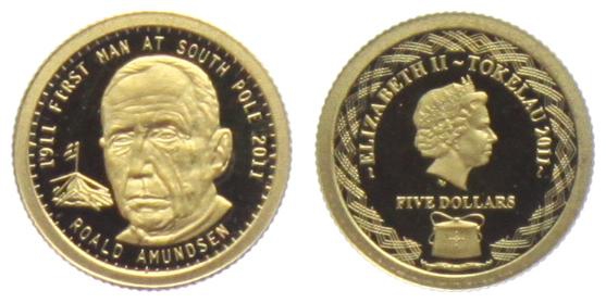 Tokelau - 2011 - Roald Amundsen - 5 Dollars - PP