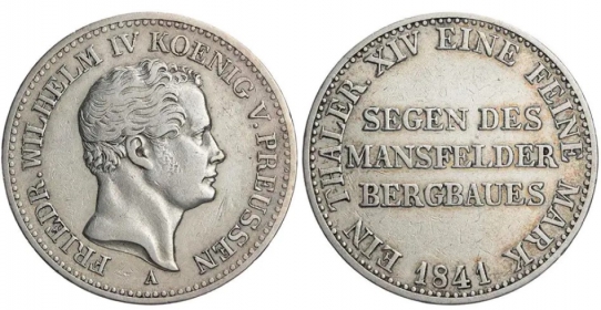 Brandenburg - Preussen - 1841 A - Friedrich Wilhelm IV. (1840 - 1861) - Ausbeutetaler - ss+