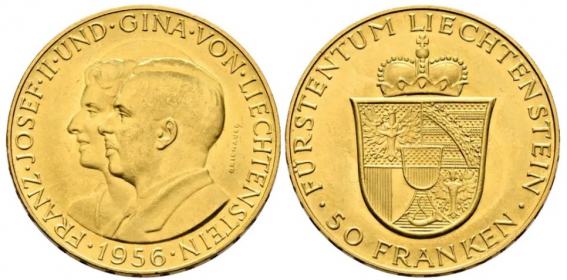 Liechtenstein - 1956 - Fürst Franz Joseph II. (1938 - 1989) - 50 Francs - st