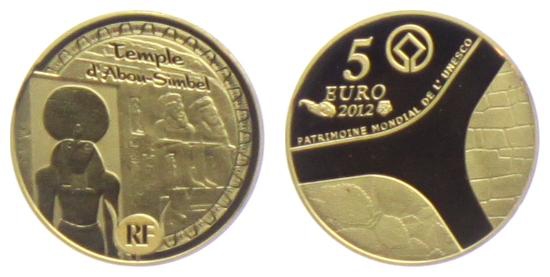 Frankreich - 2012 - Tempel von Abou Simbel in Ägypten - 5 Euro - PP - in Box mit Echtheitszertifikat