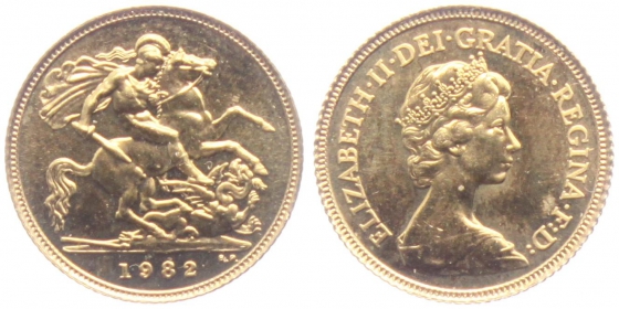 Großbritannien - 1982 - Elisabeth II.  (1953-2022) - 1/2 Sovereign - unc.