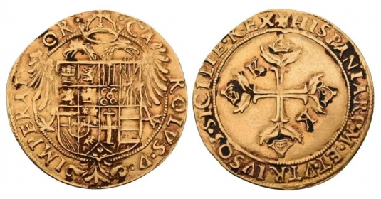 Spanien-Habsburg - o.j (1539) - Kaiser Karl V. (1516-1558) - Scudo DOro - f.vz