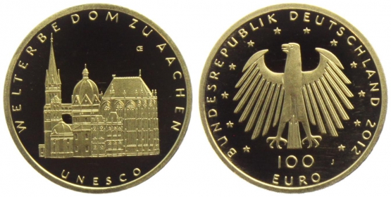 Deutschland - 2012 J - UNSCO Weltkulturerbe - Dom zu Aachen - 100 Euro - st