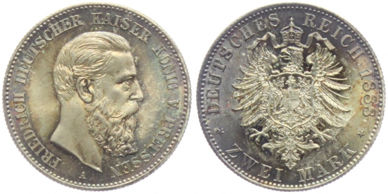 Preussen - J 98 - Friedrich III. (1888) - 2 Mark - st