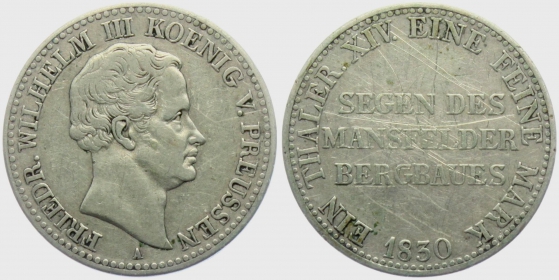 Brandenburg - Preussen - 1830 A - Friedrich Wilhelm III. (1797 - 1840) - Ausbeutetaler - ss