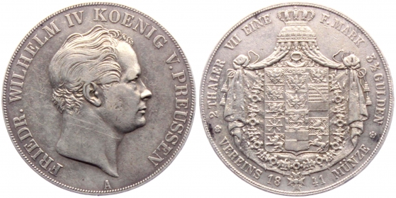 Preussen - 1841 A - Friedrich Wilhelm IV. (1840-1861) - Doppeltaler - ss+