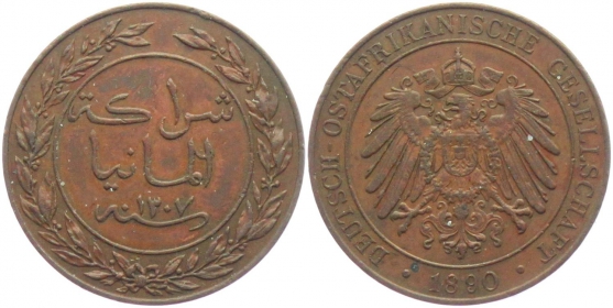 Deutsch Ostafrika - N 710 - 1890 - 1 Pesa - vz-st
