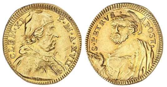 Kirchenstaat - Vatikan - 1716/1717 A XVII - Papst Clemens XI. (1700-1721) - Scudo DOro - vz