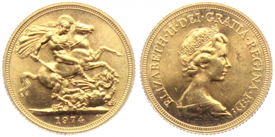 Großbritannien - 1974 - Elisabeth II. (seit 1953) - Sovereign - f.st