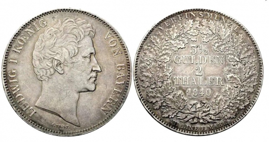 Bayern - 1840 - Ludwig I. (1825-1848) - Doppeltaler - f.vz