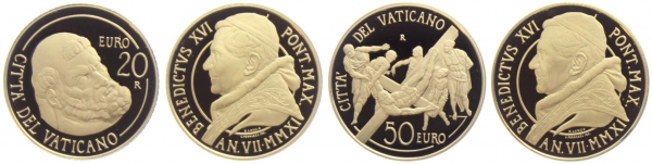 Vatikan - 2011 - Die restaurierte Paulinische Kapelle - 20 + 50 Euro Satz - PP