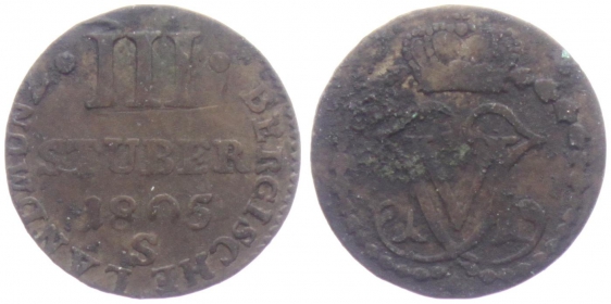 Berg - 1805 S - Maximilian IV. Joseph von Bayern - 3 Stüber - s-ss