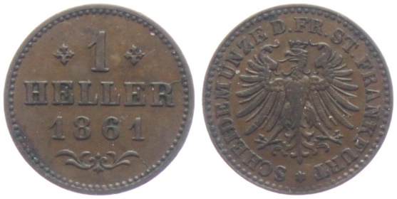 Frankfurt - 1861 - 1 Heller - bankfrisch