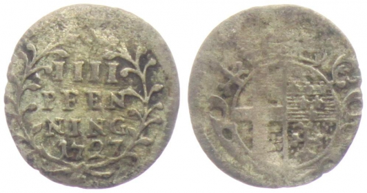 Fulda - 1727 - Adolf Freiherr von Dalberg (1726-1737) - 4 Pfennig - s-ss