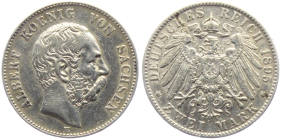 Sachsen - J 124 - 1895 E - Albert (1873-1902) - 2 Mark - ss