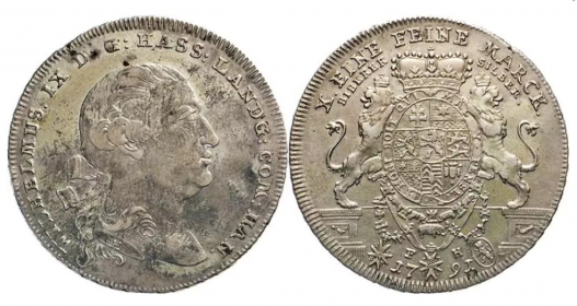 Hessen-Kassel - 1791 F/FH - Landgraf Wilhelm IX. (1785-1803) - Ausbeutetaler - vz