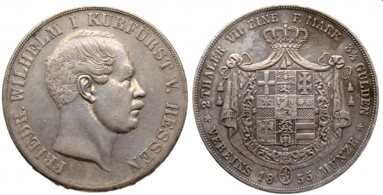 Hessen-Kassel - 1855 - Friedrich Wilhelm I. (1847-1866) - Doppeltaler - f.vz