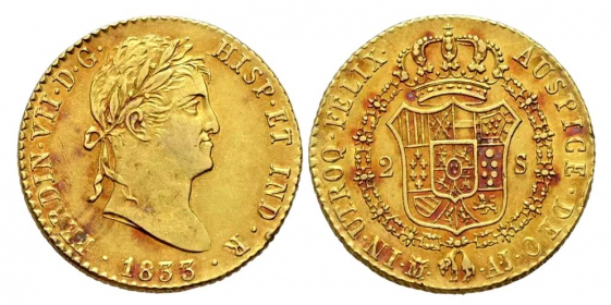 Spanien - 1833 AJ - Ferdinand VII. (1808-1833) - 2 Escudos - vz