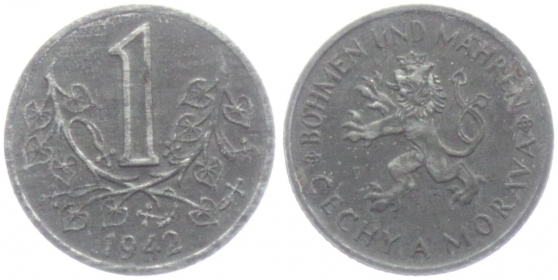 Böhmen & Mähren - J 623 - 1942 - 1 Krone - ss-vz