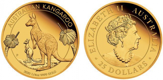 Australien - 2020 - Känguruh - 25 Dollars - 1/4 Unze - PP
