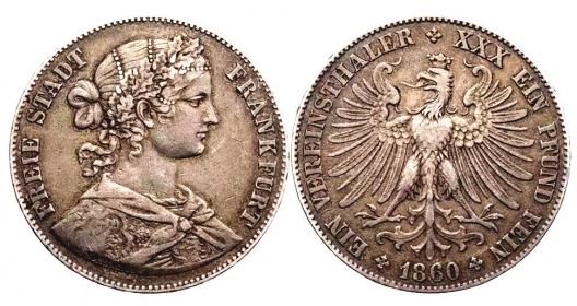 Frankfurt, Stadt - 1860 - Francofurtia - Taler - f.vz