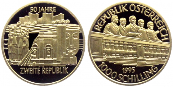 Österreich - 1995 - 50 Jahre 2. Republik - 1000 Schilling - PP