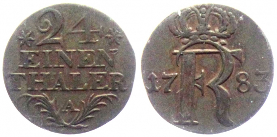 Preussen - 1783 A - Friedrich II. - der Große (1740-1786) - 1/24 Taler - vz