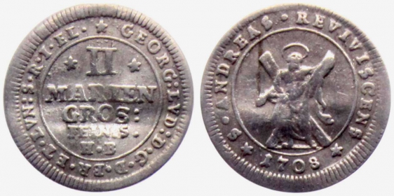 Braunschweig-Lüneburg - 1708 - Georg I. Ludwig (1698-1727) - 2 Mariengroschen - ss