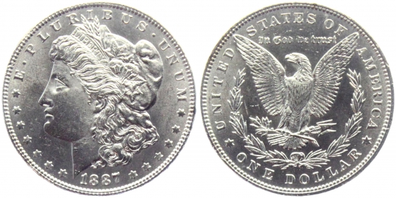 USA - 1887 - Morgan Dollar - Philadelphia - 1 Dollar - vz