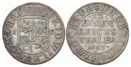 Preussen - 1685 - Friedrich Wilhelm - Der Große Kurfürst (1640-1688) - 1/12 Reichstaler - ss