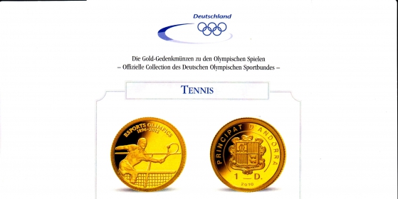 Andorra - 2010 - Olympische Spiele - Tennis - 1 Diner - PP mit Echtheitszertifikat