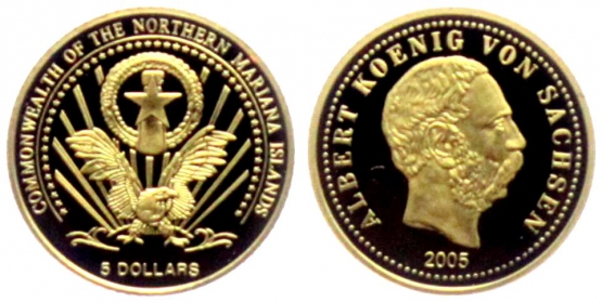 Marianen - 2005 - König Albert von Sachsen - 5 Dollars - PP