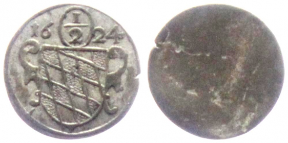 Bayern - 1624 - Kurfürst Maximilian I. (1598-1651) - 1/2 Kreuzer - vz-st min. RF