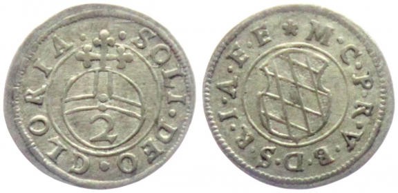 Bayern - o.J. - Maximilian I. (1598-1651) - 2 Kreuzer - 1/2 Batzen - f.vz
