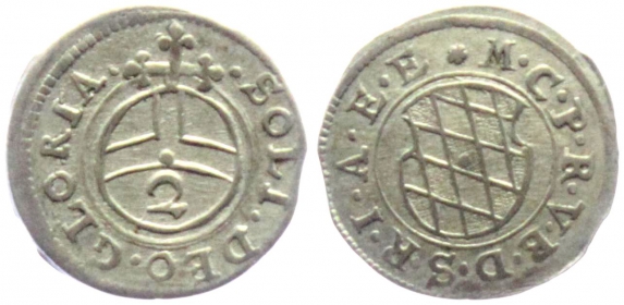 Bayern - o.J. - Maximilian I. (1598-1651) - 2 Kreuzer - 1/2 Batzen - vz - min. Zainende