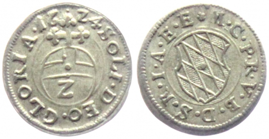 Bayern - 1624 - Kurfürst Maximilian I. (1598-1651) - 2 Kreuzer - 1/2 Batzen - f.st