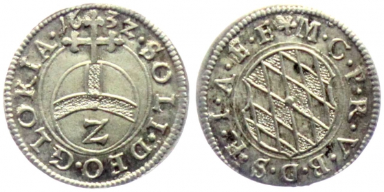 Bayern - 1632 - Kurfürst Maximilian I. (1598-1651) - 2 Kreuzer - 1/2 Batzen - f.st