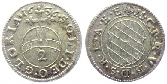 Bayern - 1636 - Kurfürst Maximilian I. (1598-1651) - 2 Kreuzer - 1/2 Batzen - vz