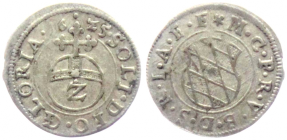 Bayern - 1625 - Kurfürst Maximilian I. (1598-1651) - 2 Kreuzer - 1/2 Batzen - vz