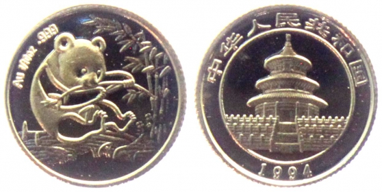 China - 1994 - Panda - 1/10 Unze - st/Bu