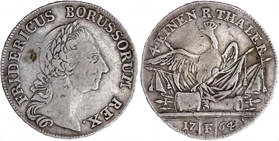Preussen - 1764 F - Friedrich II. (1740-1786) - 1/4 Reichstaler - f.ss