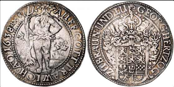 Braunschweig-Calenberg-Hannover - 1638 HS - Wilder Mann - Georg I. (1636-1641) - Taler - vz
